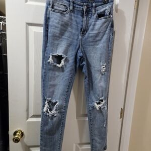 Judy Blue Medium Blue Ripped Skinny Jeans